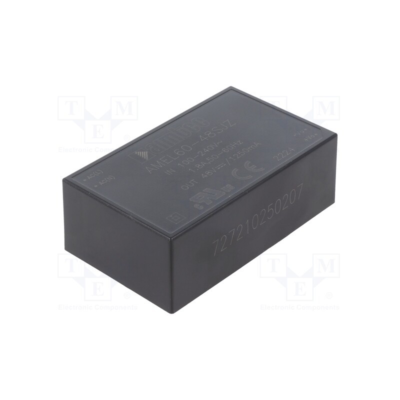 1 pcs x AIMTEC - AMEL60-48SJZ - Converter: AC/DC, 60W, 85÷264VAC, Usup: 100÷370VDC, Uout: 48VDC