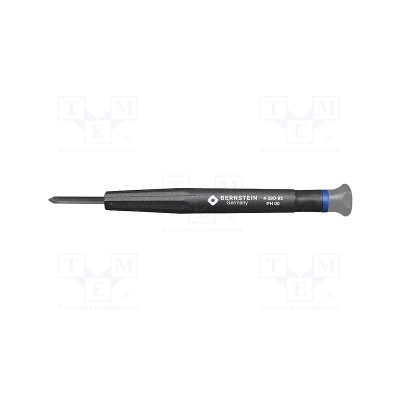 1 pcs x BERNSTEIN - 4-380-92 - Screwdriver, Phillips, precision, PH00, Blade length: 17mm