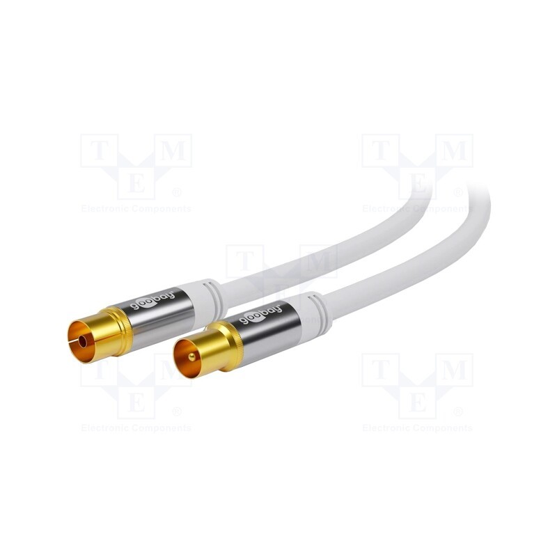 1 pcs x Goobay - 70317 - Cable, 75Ω, 2m, coaxial 9.5mm socket,coaxial 9.5mm plug, PVC