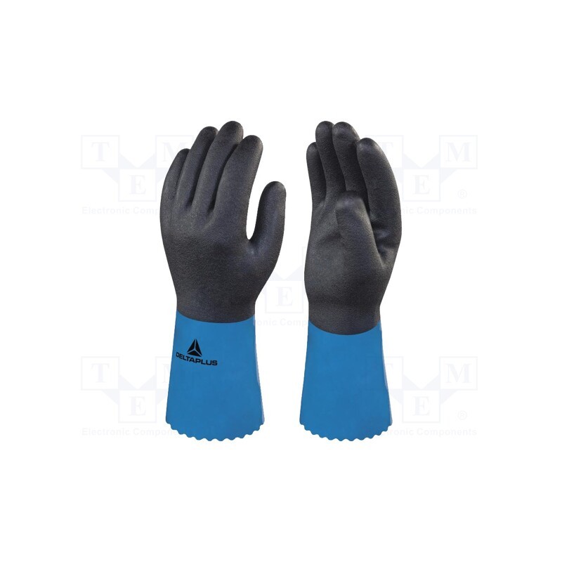 1 set x DELTA PLUS - VV836BL11 - Protective gloves, Size: 11, light-blue, acrylic,latex,polyamide