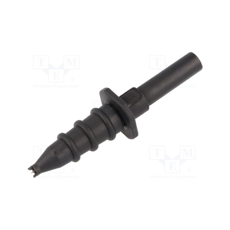 1 pcs x SCHu00dcTZINGER - SPS 2590 NI / SW - Probe tip, 5A, black, Socket size: 4mm, Plating: nickel plated