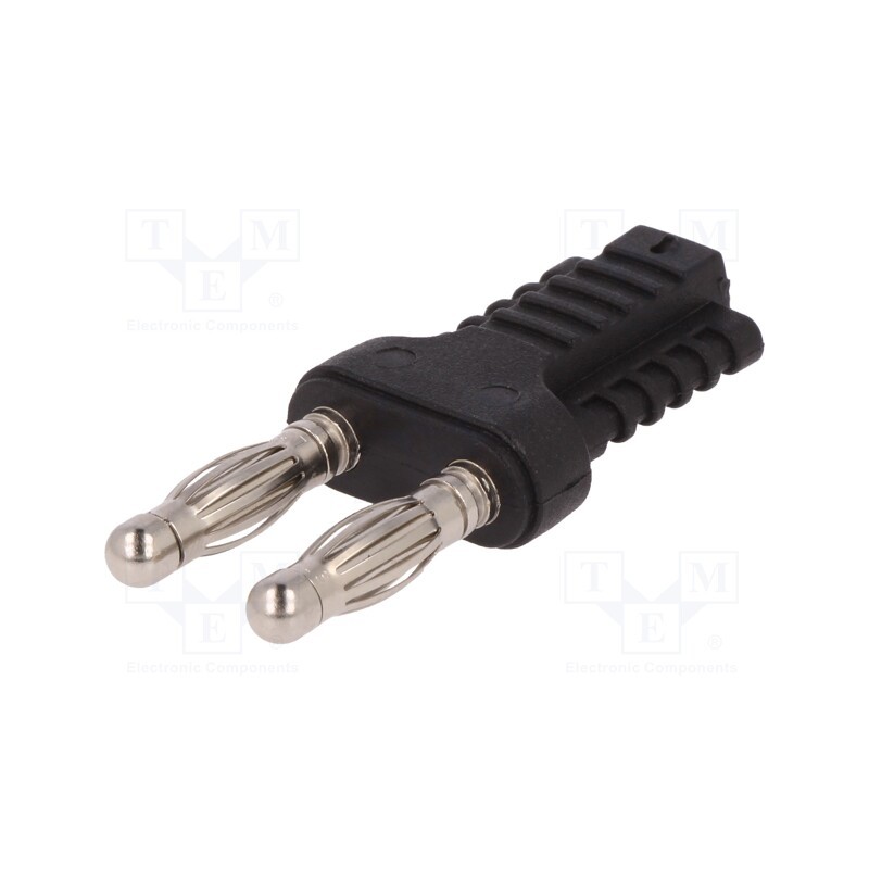 1 pcs x SCHu00dcTZINGER - KURZ 10-4 IG MB NI / SW - Stackable safety shunt, 4mm banana, 12A, 33VAC, 70VDC, black