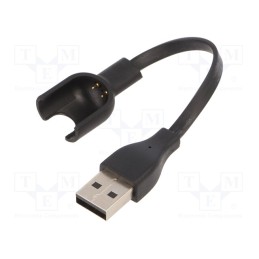 1 pcs x AKYGA - AK-SW-11 - Cable: for smartwatch charging, 0.1m, Xiaomi Mi Band 2, black, 1A