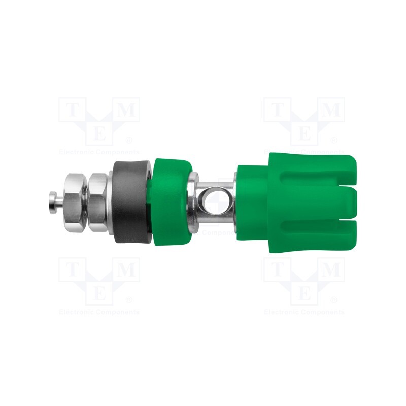 1 pcs x SCHu00dcTZINGER - POL 1994 NI / GN - Socket, 4mm banana, 30A, 60VDC, 50mm, green, nickel plated, 30mΩ