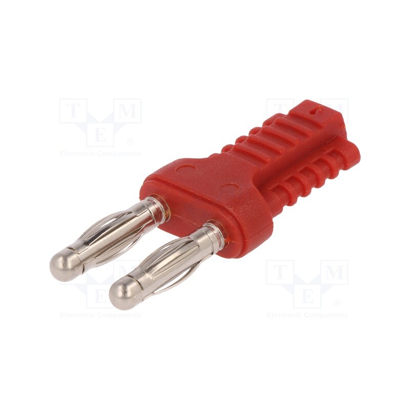 1 pcs x SCHu00dcTZINGER - KURZ 10-4 IG MB NI / RT - Stackable safety shunt, 4mm banana, 12A, 33VAC, 70VDC, red