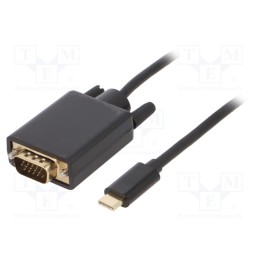 1 pcs x AKYGA - AK-AV-17 - Adapter, D-Sub 15pin HD plug,USB C plug, gold-plated, 1.8m, PVC