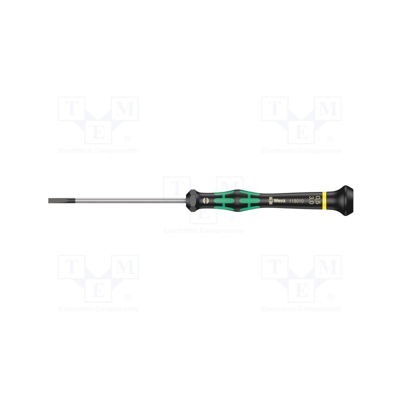 1 pcs x WERA - 5118010001 - Screwdriver, slot, precision, 3,0x0,5mm, Kraftform Micro