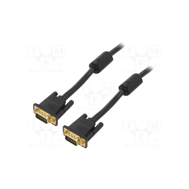1 pcs x VENTION - DADBK - Cable, D-Sub 15pin HD plug,both sides, black, 8m, Øcable: 8mm