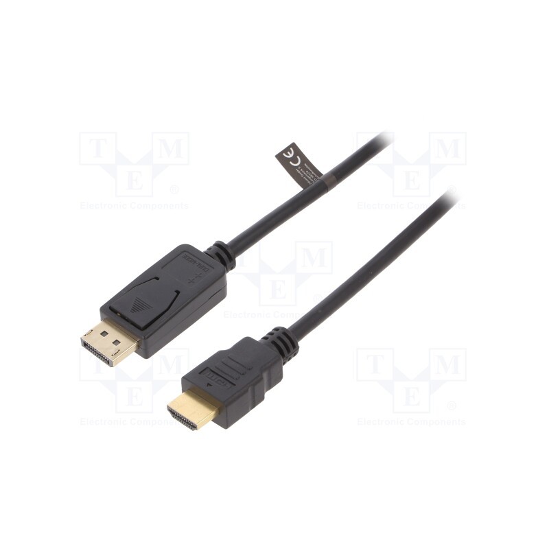 1 pcs x LOGILINK - CV0128 - Cable, DisplayPort 1.2, DisplayPort plug,HDMI plug, 3m, black