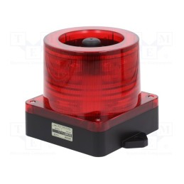 1 pcs x QLIGHT - QWCD50-12/24-R - Signaller: lighting-sound, 10÷30VDC, LED, red, IP66, Ø168x163mm