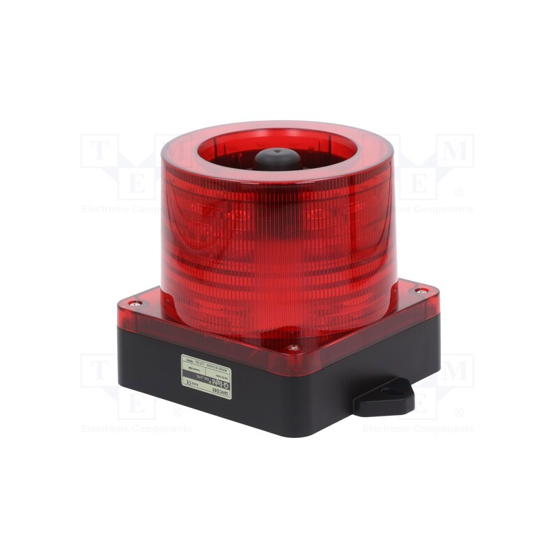 1 pcs x QLIGHT - QWCD50-12/24-R - Signaller: lighting-sound, 10÷30VDC, LED, red, IP66, Ø168x163mm