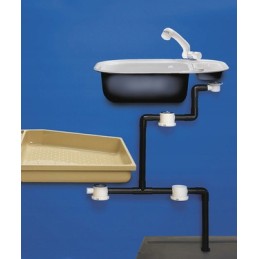 Straight drain siphon for the sink and washbasin in a camper