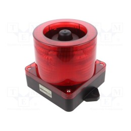 1 pcs x QLIGHT - QWCD50SD-12/24-R - Signaller: lighting-sound, 10÷30VDC, LED, red, IP66, Ø168x163mm