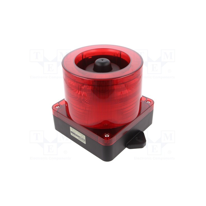 1 pcs x QLIGHT - QWCD50SD-12/24-R - Signaller: lighting-sound, 10÷30VDC, LED, red, IP66, Ø168x163mm