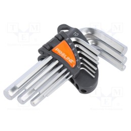 1 set x PROLINE - 48309 - Wrenches set, hex key, Chrom-vanadium steel, 9pcs.