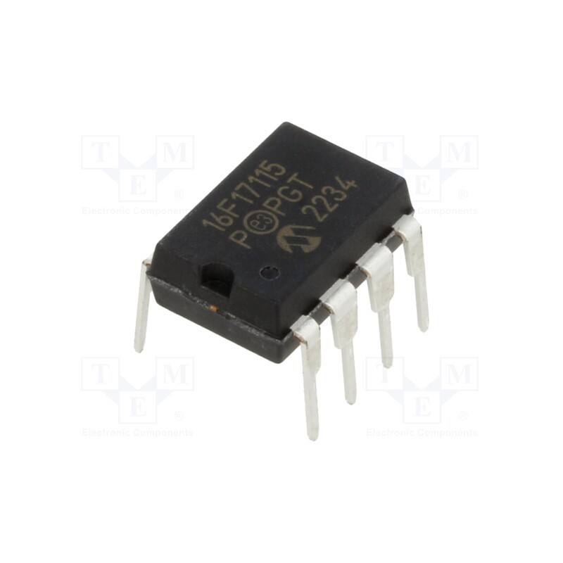 1 pcs x MICROCHIP TECHNOLOGY - PIC16F17115-I/P - IC: PIC microcontroller, 14kB, ADC,DAC,EUSART,I2C / SPI, THT