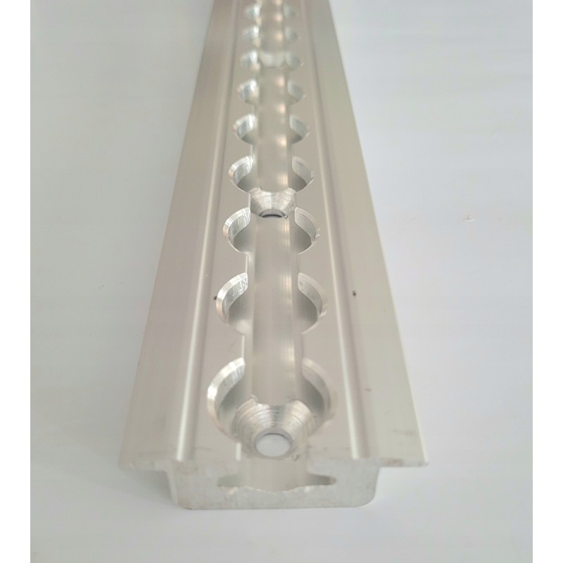 Recessed aluminum airline cargo securing strip