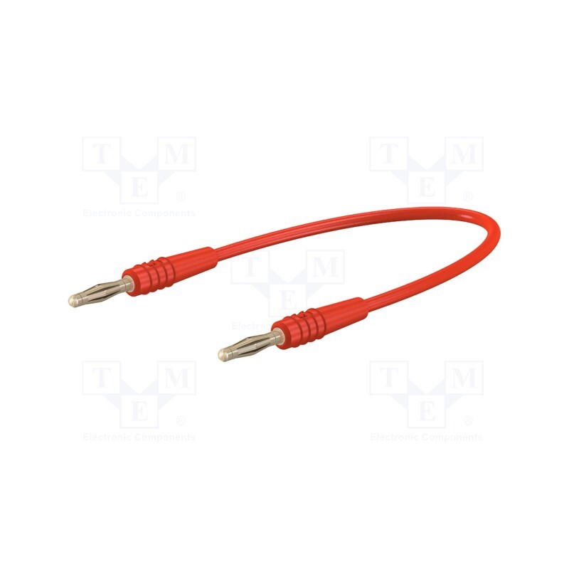 1 pcs x STu00c4UBLI - 28.0047-01522 - Test lead, 60VDC, 30VAC, 10A, banana plug 2mm,both sides, red