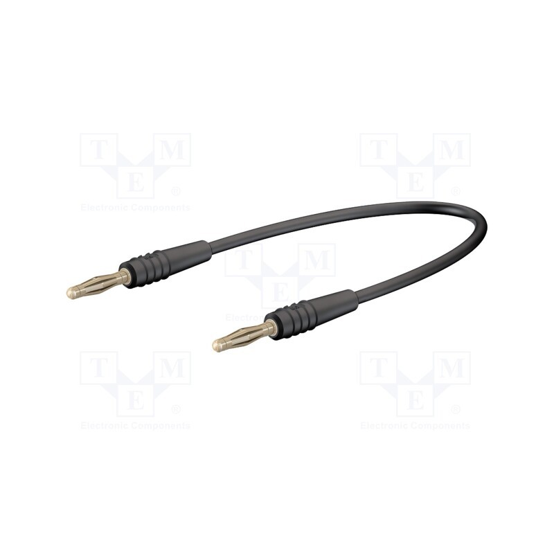 1 pcs x STu00c4UBLI - 28.0047-01521 - Test lead, 60VDC, 30VAC, 10A, banana plug 2mm,both sides, black