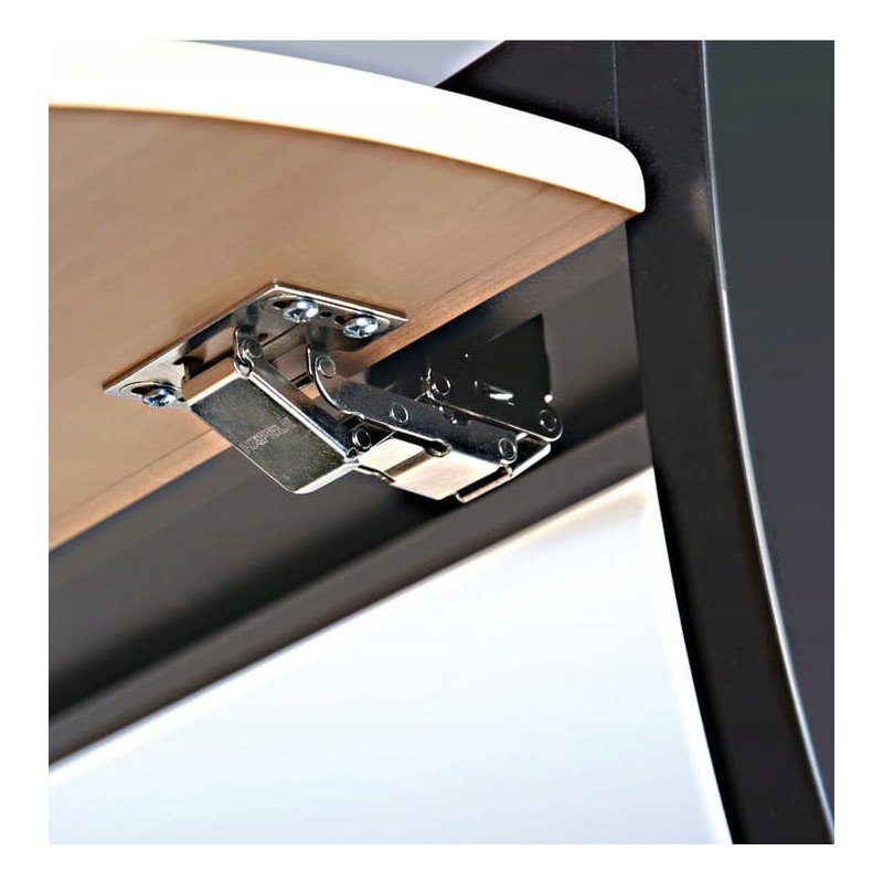 Furniture hinge for suspended upper cabinets