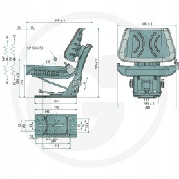 Granite seat with mechanical suspension