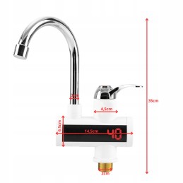 Electric instantaneous water heater, 60 degrees, LCD display