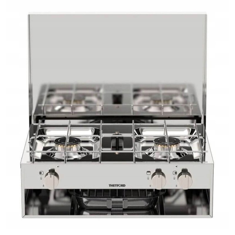 2-burner gas stove with Thetford grill