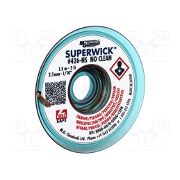 1 pcs x MG CHEMICALS - 426-NS - Tape: desoldering, halide-free,rosin,No Clean,ROL0, W: 2.5mm