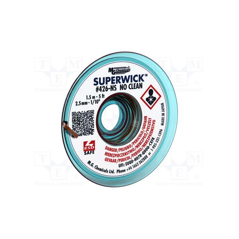 1 pcs x MG CHEMICALS - 426-NS - Tape: desoldering, halide-free,rosin,No Clean,ROL0, W: 2.5mm