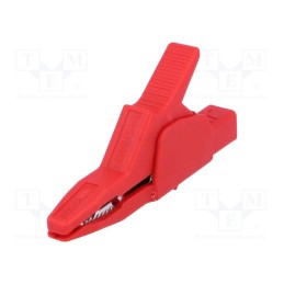 1 pcs x HIRSCHMANN T&M - AK 2 B 2540 RT - Crocodile clip, 34A, red, Grip capac: max.30mm, Socket size: 4mm