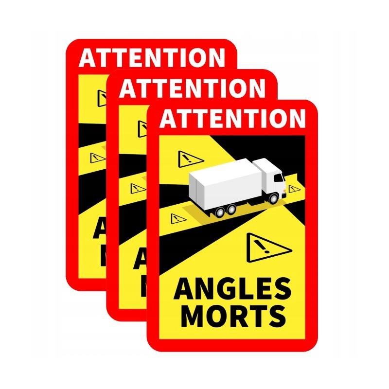 Sticker blind spots angles morts truck nakabine 3 pcs