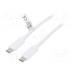1 pcs x LOGILINK - CU0130 - Cable, USB 3.2, USB C plug,both sides, 0.5m, white, 10Gbps, 100W