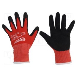 1 set x Milwaukee - 4932471416 - Protective gloves, Size: 8,M, black/red, Resistance to: cutting