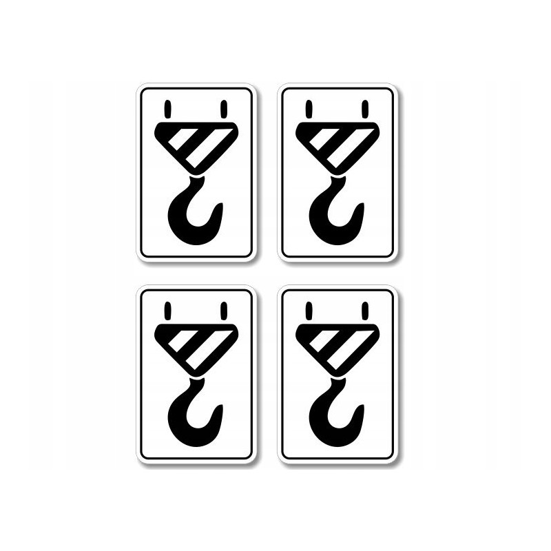 Hook stickers marking attachment points, occupational health and safety, udt