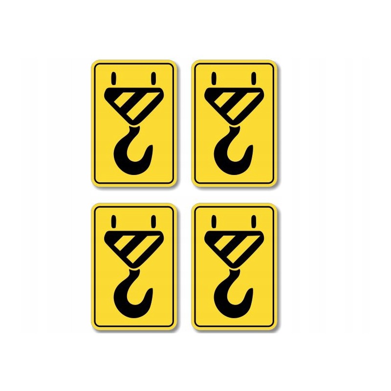 Hook stickers marking attachment points, occupational health and safety, udt
