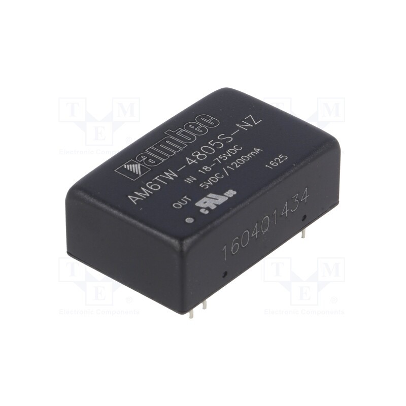 1 pcs x AIMTEC - AM6TW-4805S-NZ - Converter: DC/DC, 6W, Uin: 18÷75V, Uout: 5VDC, Iout: 1.2A, DIP24