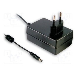 1 pcs x MEAN WELL - GSM36E18-P1J - Power supply: switched-mode, plug, 18VDC, 2A, 36W, Plug: EU, 87%