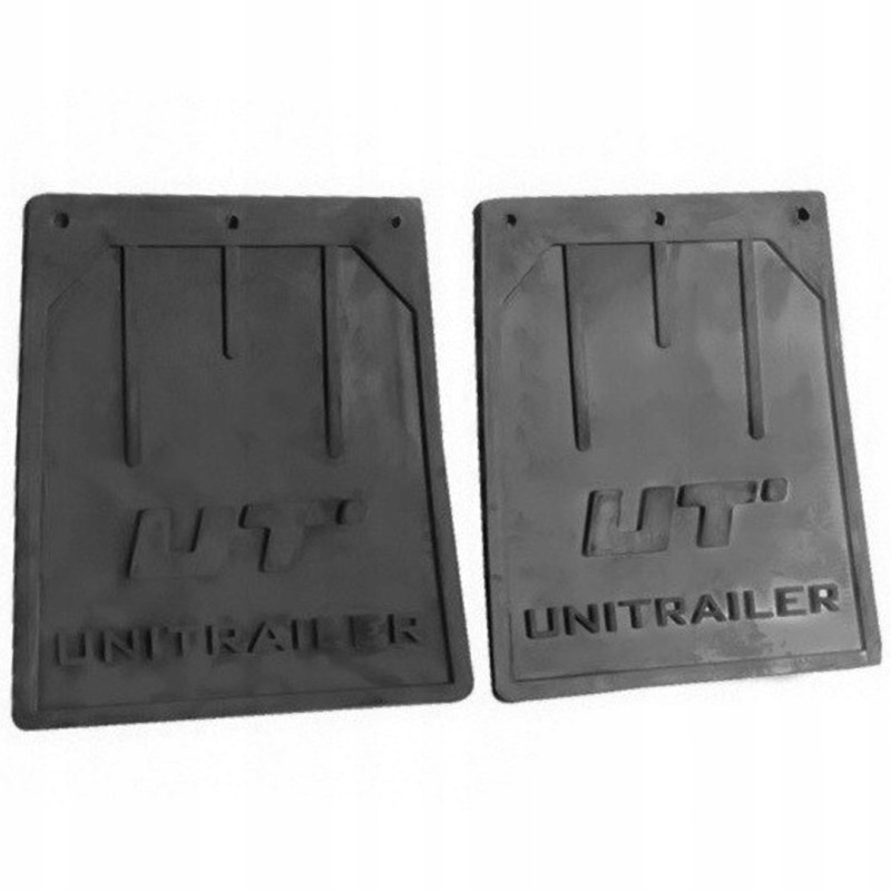 Two small rubber mud flaps for the unitrailer