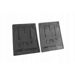 Two small rubber mud flaps for the unitrailer