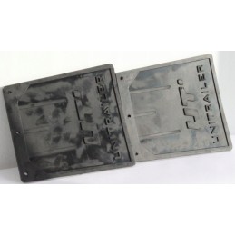Two small rubber mud flaps for the unitrailer