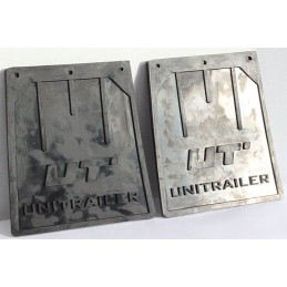 Two small rubber mud flaps for the unitrailer