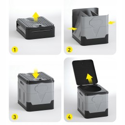 Outdoor portable foldable car toilet 20l load capacity 200 kg