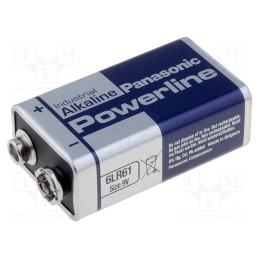 1 pcs x PANASONIC - POWERLINE 6LR61 - Battery: alkaline, 9V, 6F22, non-rechargeable