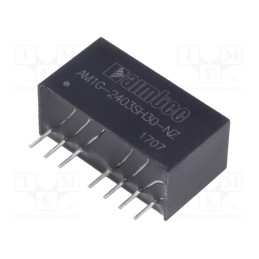 1 pcs x AIMTEC - AM1G-2403SH30-NZ - Converter: DC/DC, 1W, Uin: 18÷36V, Uout: 3.3VDC, Iout: 303mA, SIP8