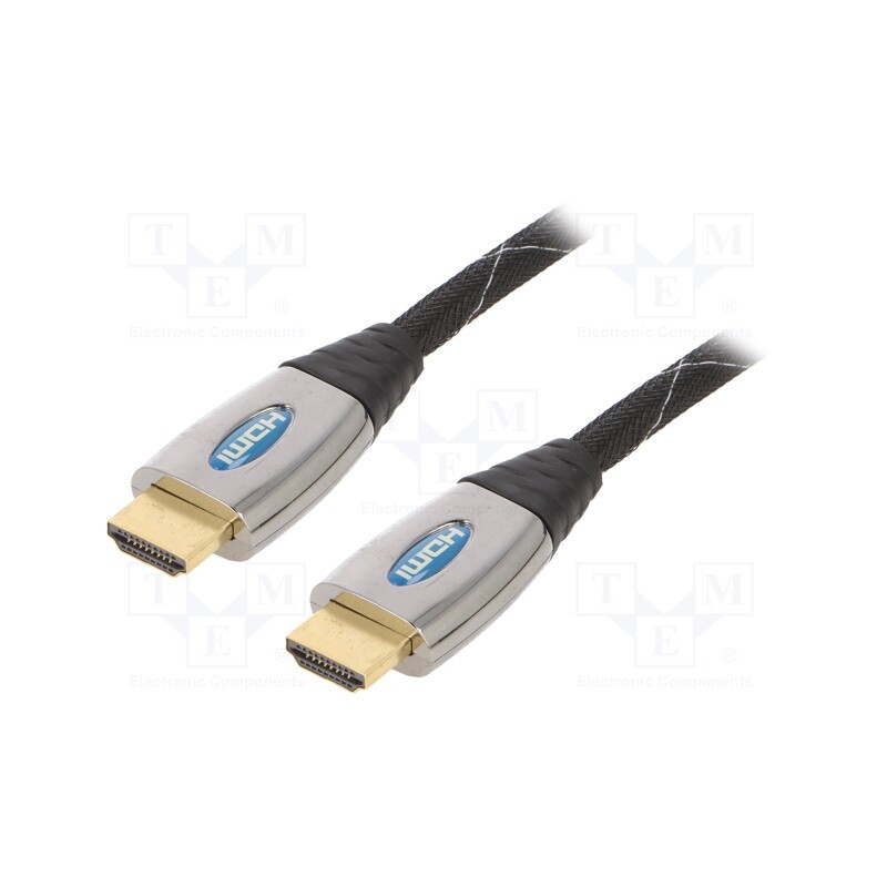 1 pcs x GEMBIRD - CCPB-HDMI-15 - Cable, HDMI 1.3, HDMI plug,both sides, textile, 4.5m, black