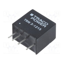 1 pcs x TRACO POWER - TRN 3-1215 - Converter: DC/DC, 3W, Uin: 9÷18V, Uout: 24VDC, Iout: 125mA, SIP, TRN 3