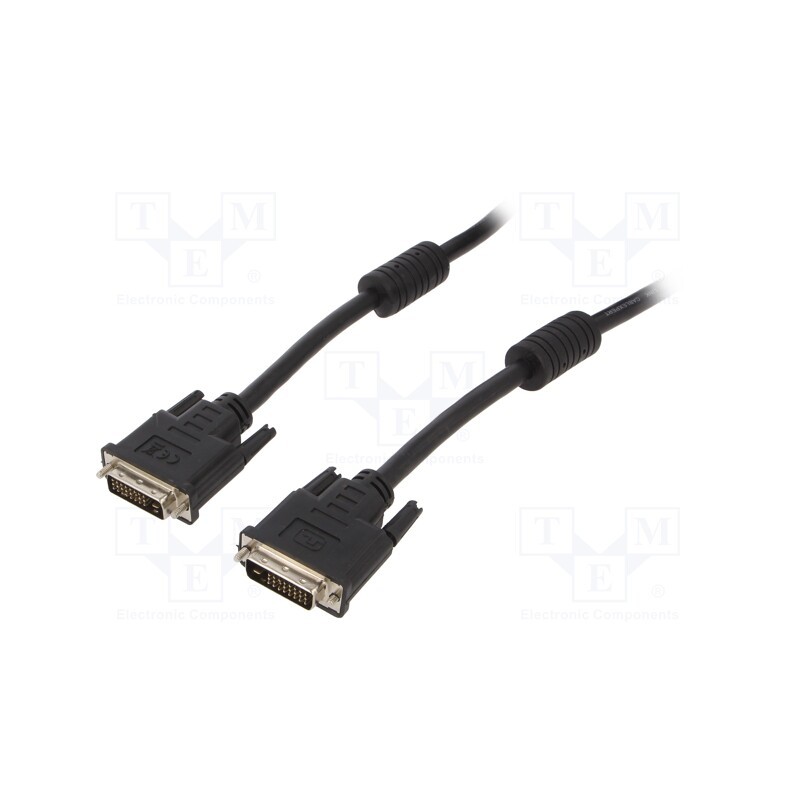 1 pcs x GEMBIRD - CC-DVI2-BK-10 - Cable, dual link, DVI-D (24+1) plug,both sides, PVC, 3m, black