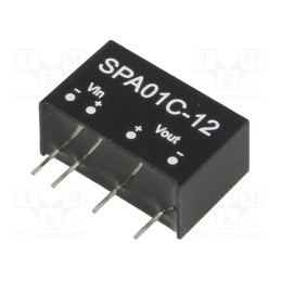 1 pcs x MEAN WELL - SPA01C-12 - Converter: DC/DC, 1W, Uin: 36÷75V, Uout: 12VDC, Iout: 8÷83mA, SIP6