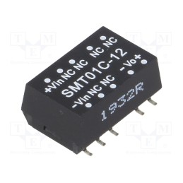 1 pcs x MEAN WELL - SMT01C-12 - Converter: DC/DC, 1W, Uin: 36÷75V, Uout: 12VDC, Iout: 8.3÷83mA, SMD