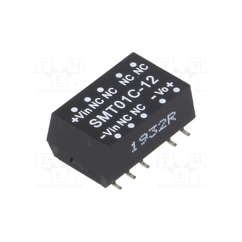1 pcs x MEAN WELL - SMT01C-12 - Converter: DC/DC, 1W, Uin: 36÷75V, Uout: 12VDC, Iout: 8.3÷83mA, SMD